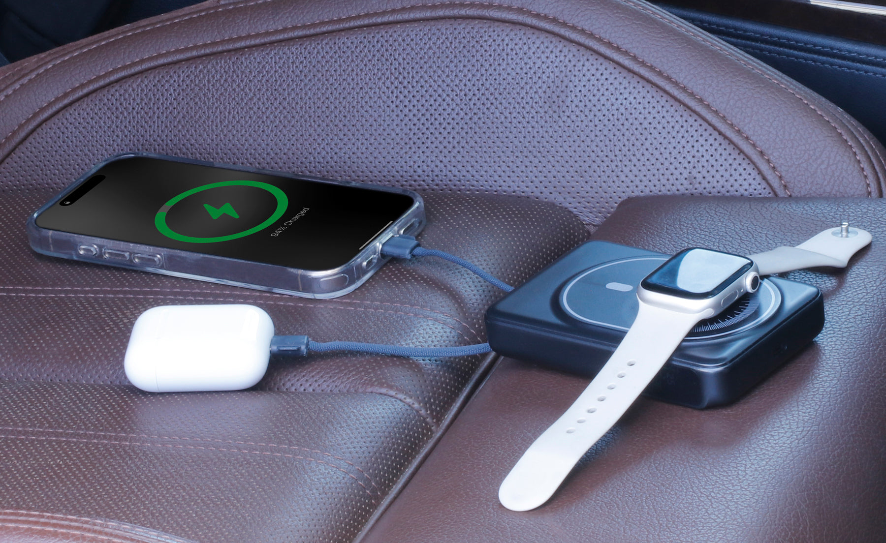 Introducing Our New 10,000 mAh Wireless Power Bank with Built‑In Lightning/Type‑C Cables