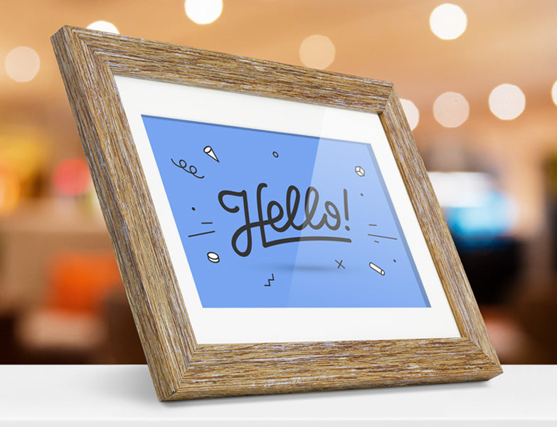 Place the frame on a counter to enhance your message to your customers