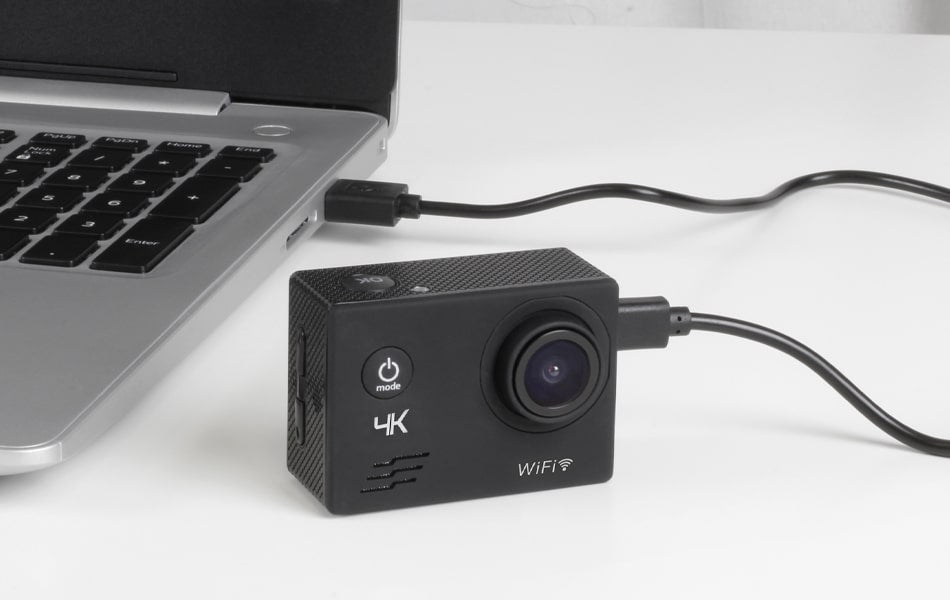 Aluratek 4K Wi-Fi Sports Action Camera Rechargeable Battery