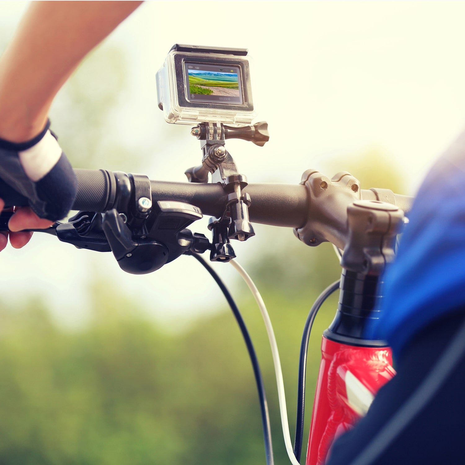 Aluratek 4K Wi-Fi Sports Action Camera lifestyle bike