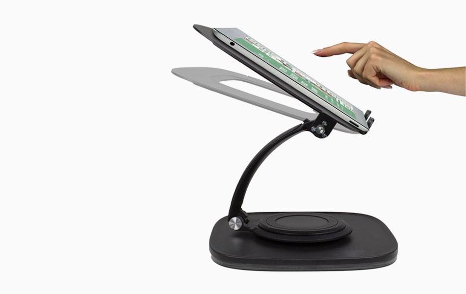 Aluratek Adjustable Ergonomic Laptop Stand 360 Rotating Base Tilt adjustment