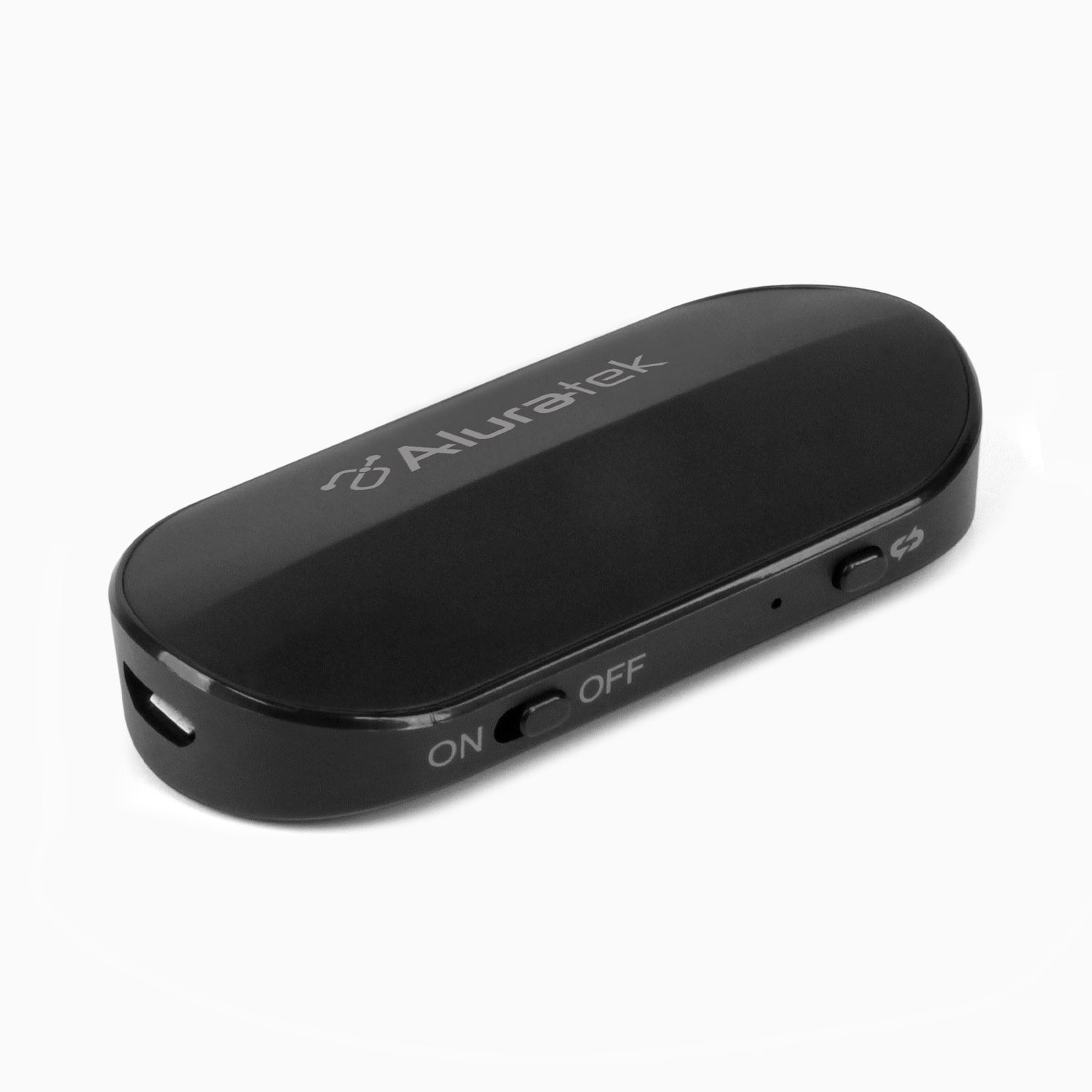 Aluratek Bluetooth Audio Transmitter with Detached Cable Front Angle