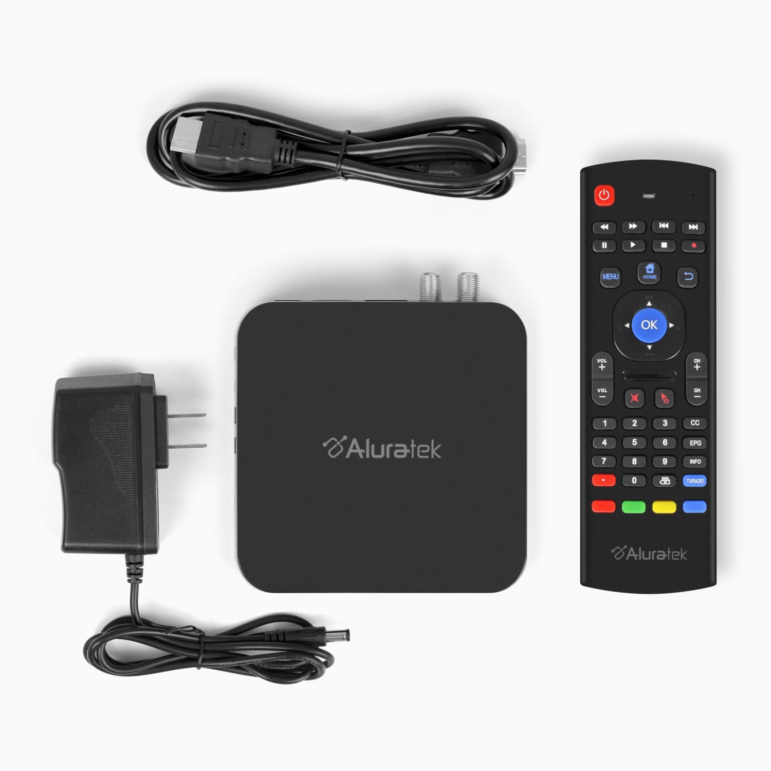 Aluratek Live TV DVR Streaming Media Player All In One Package content