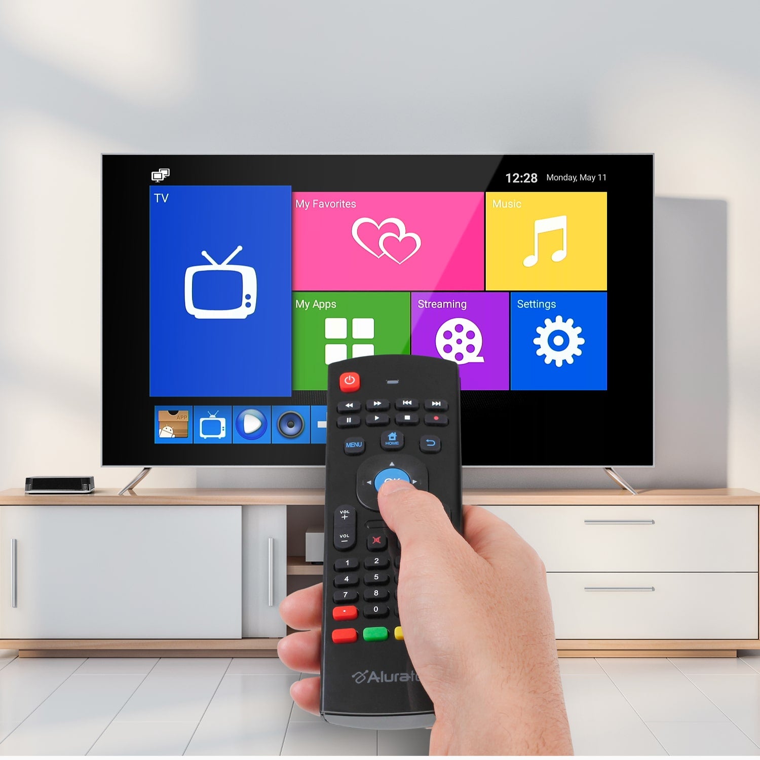 Aluratek Live TV DVR Streaming Media Player All In One lifestyle remote use