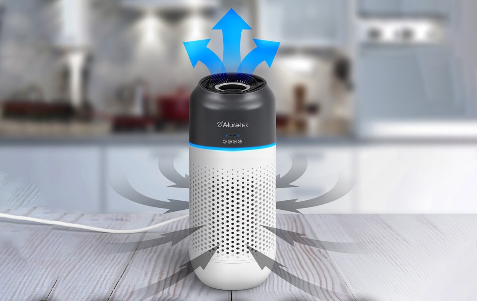 Aluratek Portable HEPA Air Purifier for Personal Spaces and Cars 360 air purification