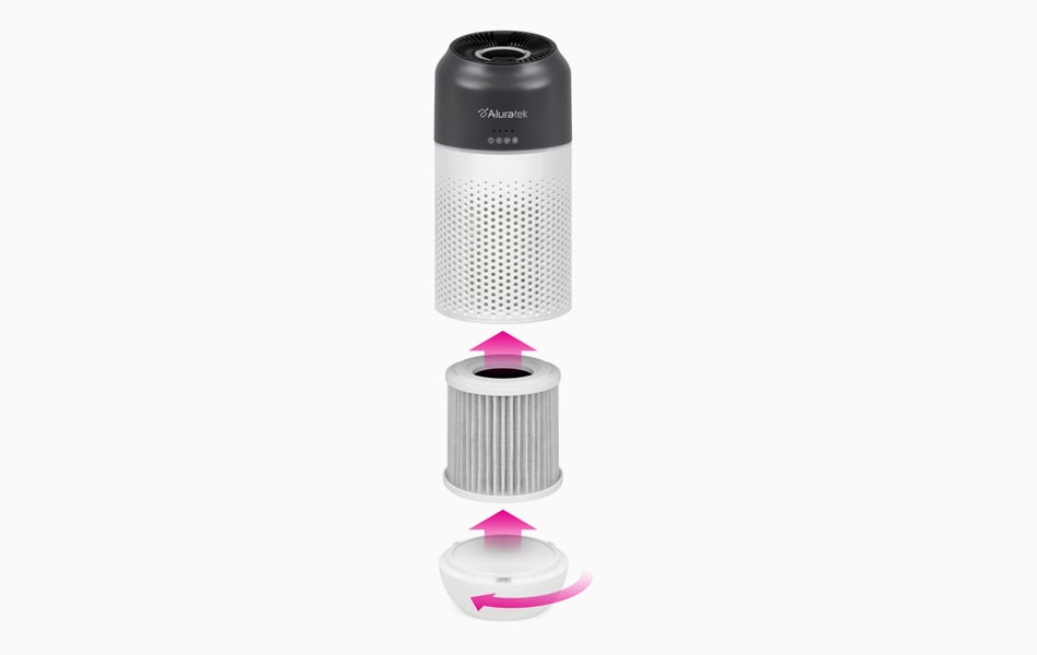 Aluratek Portable HEPA Air Purifier for Personal Spaces and Cars replaceable filter