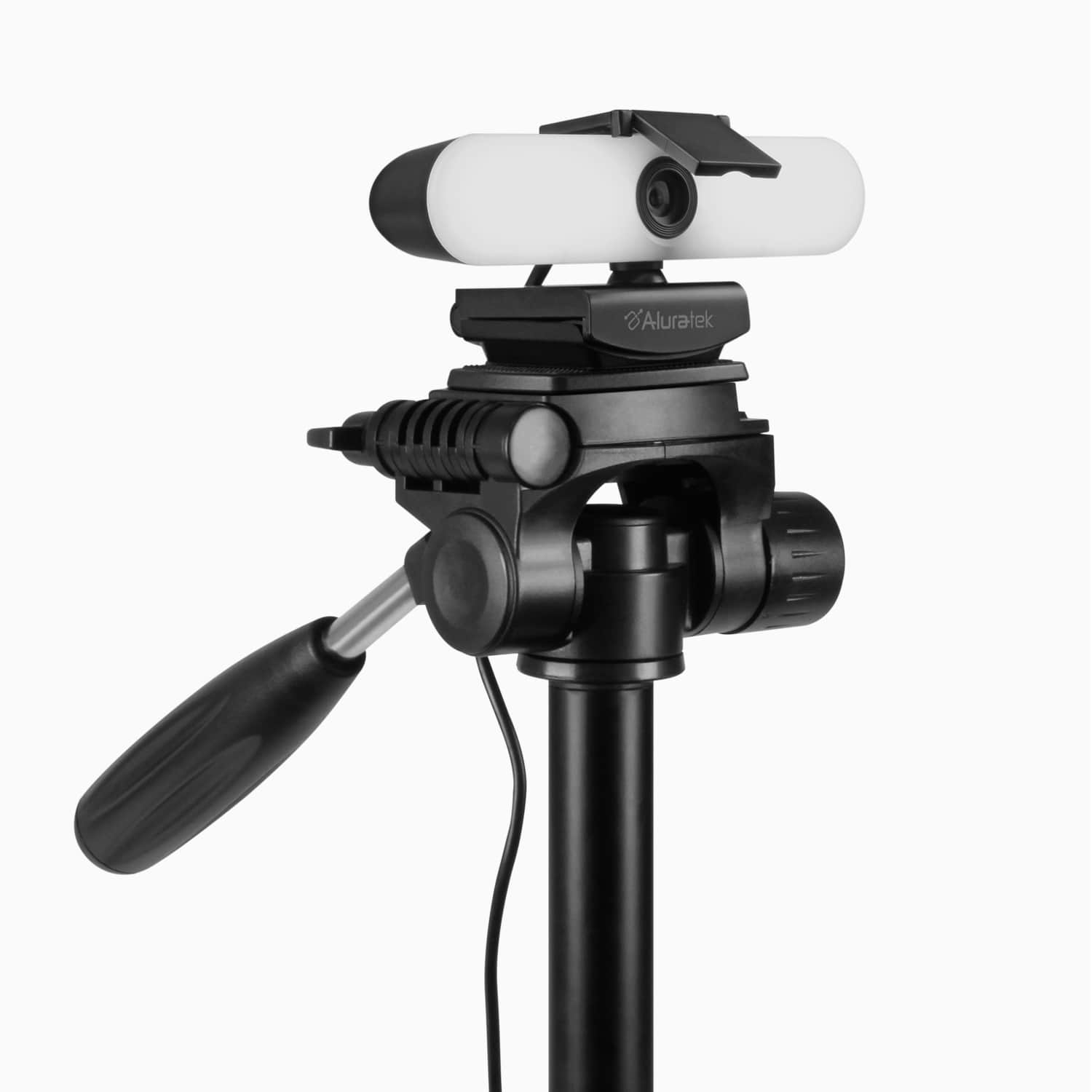 Aluratek Ultra 4K HD Ring Light Webcam Dual-Stereo Noise-Cancelling Mics tripod
