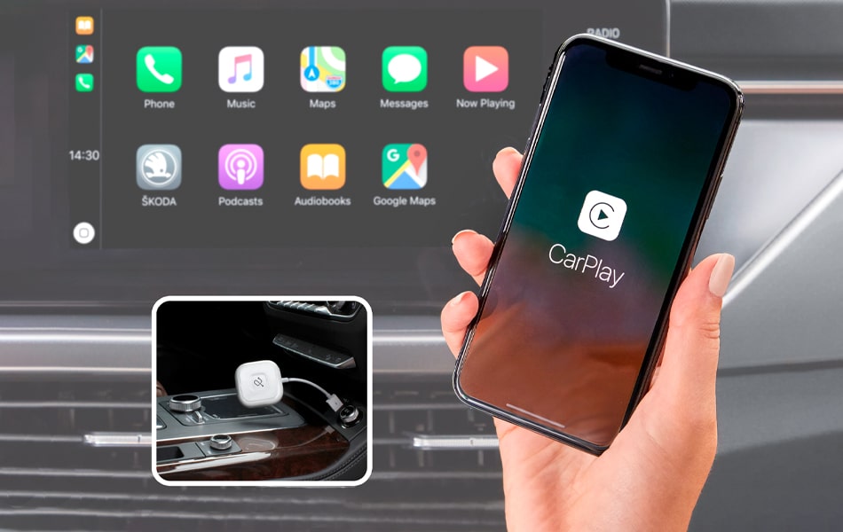 Aluratek Wireless Adapter for Apple CarPlay Quick Auto Connection