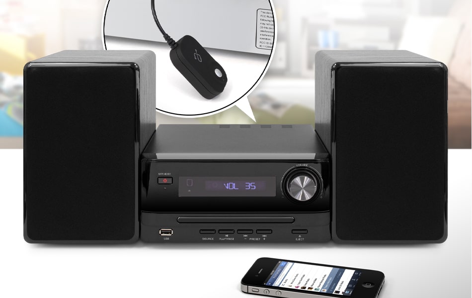 Aluratek iStream Bluetooth Audio Receiver Wired Headphone Converter Bluetooth Enable Home Stereos