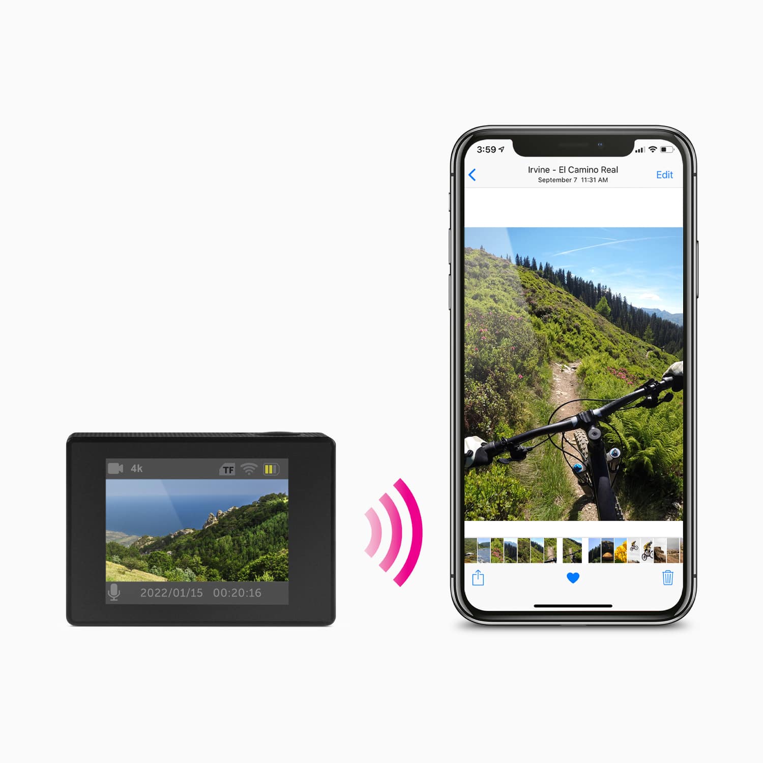 Aluratek 4K Wi-Fi Aluratek Sports Action Camera image transfer