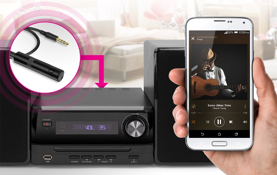 Bluetooth Audio Receiver with Built-in Microphone for Hands-free Calling Bluetooth Enable your Audio Devices