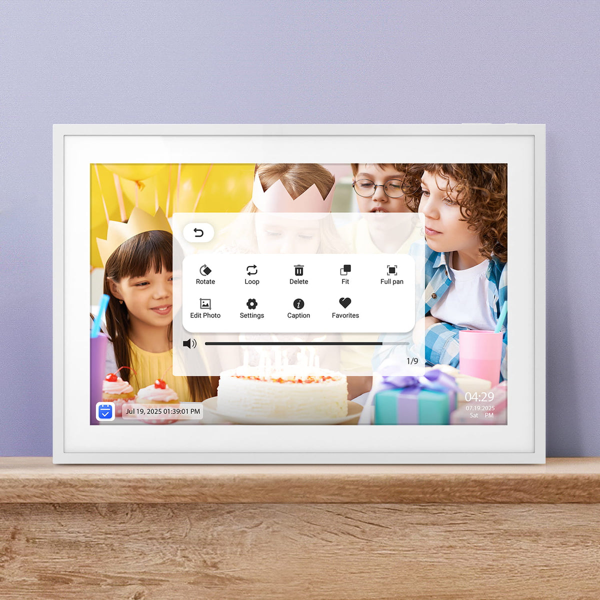 10.1" Smart WiFi Digital Calendar and Photo Frame with Touchscreen IPS LCD Display, Auto Rotation, Light Sensor and 32GB Built-in Memory
