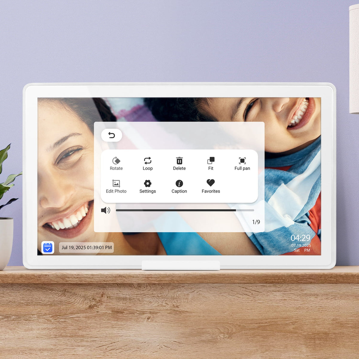 21.5" Smart WiFi Digital Calendar and Photo Frame with Touchscreen IPS LCD Display, Auto Rotation, Light Sensor and 32GB Built-in Memory