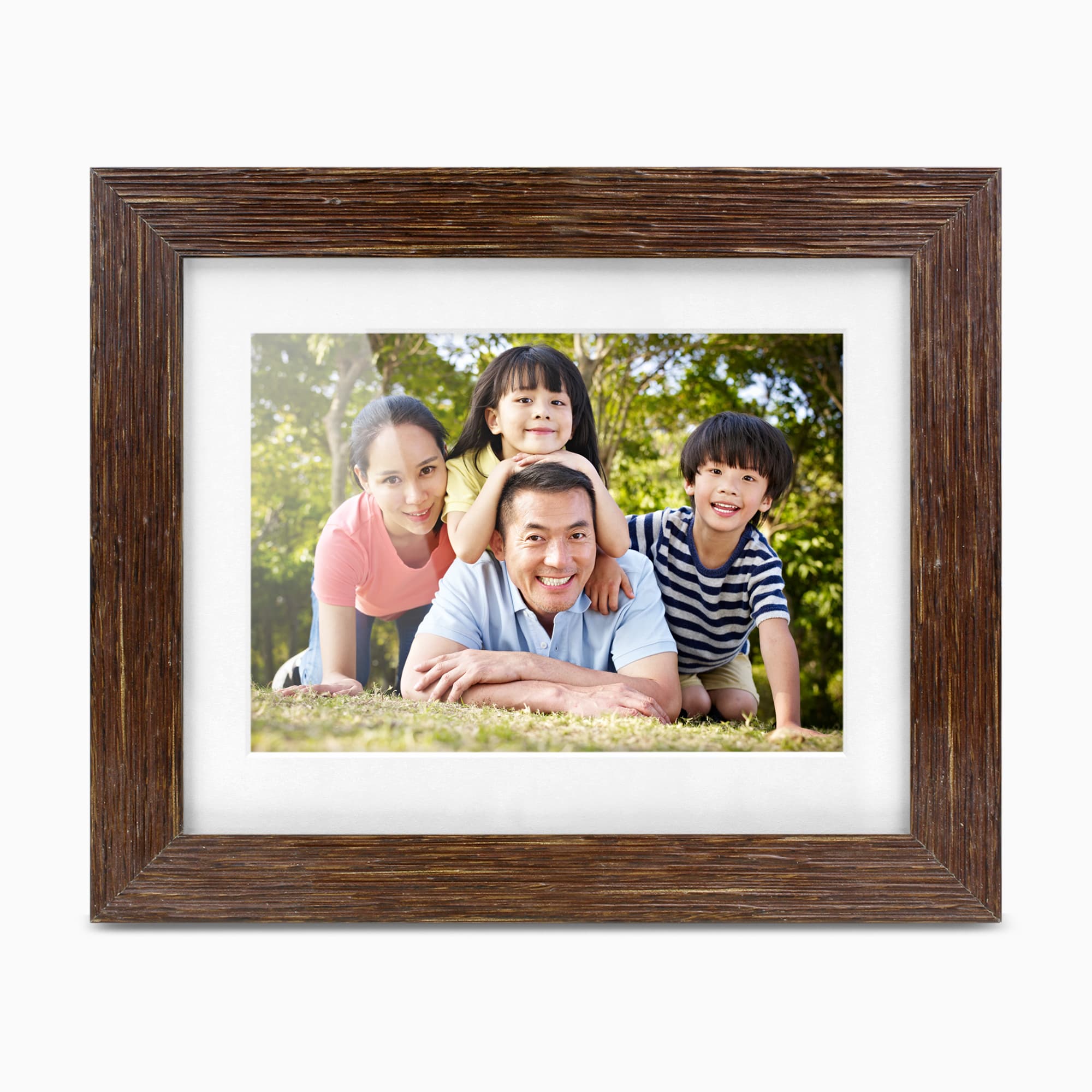 8" Distressed Wood Digital Photo Frame with Automatic Slideshow