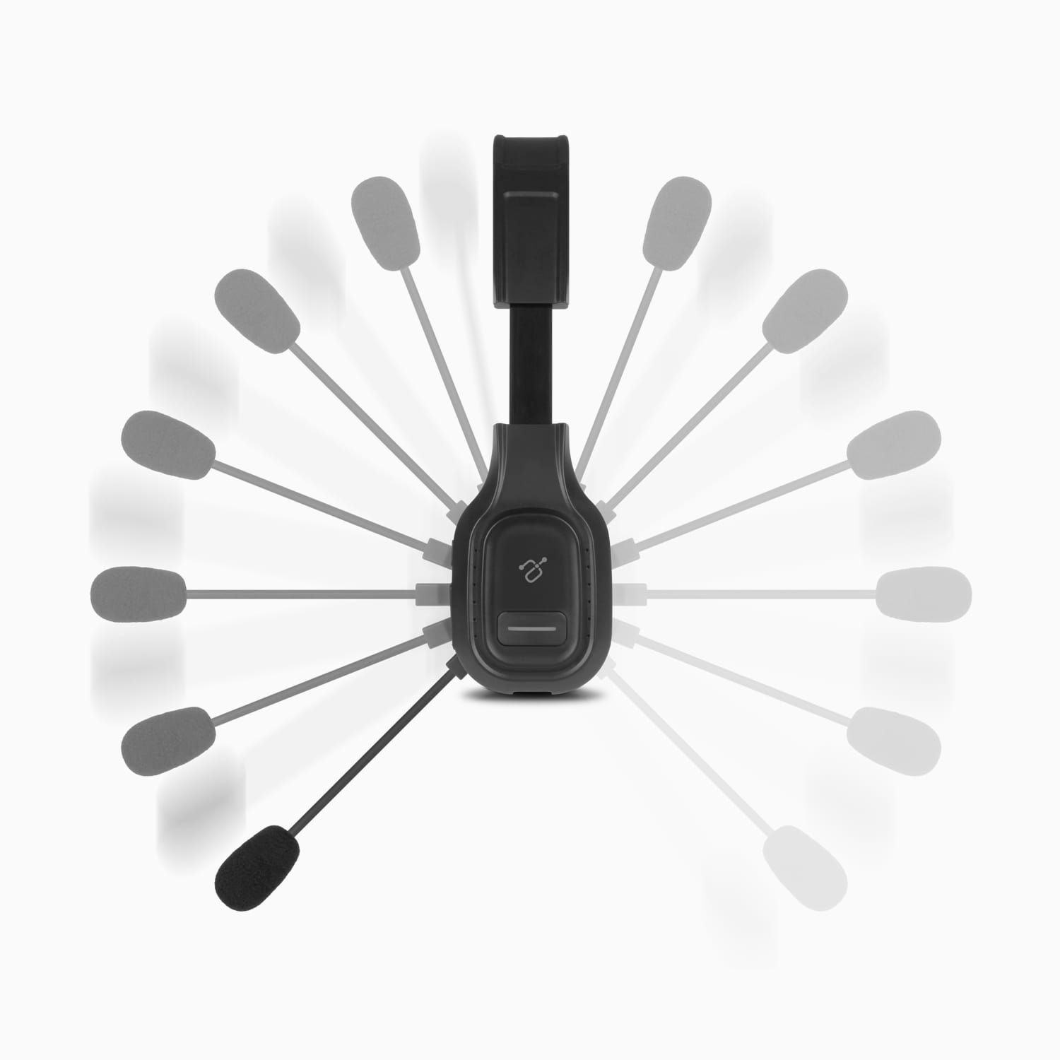 aluratek Headphone bluetooth wireless stereo microphone viewer mic moves