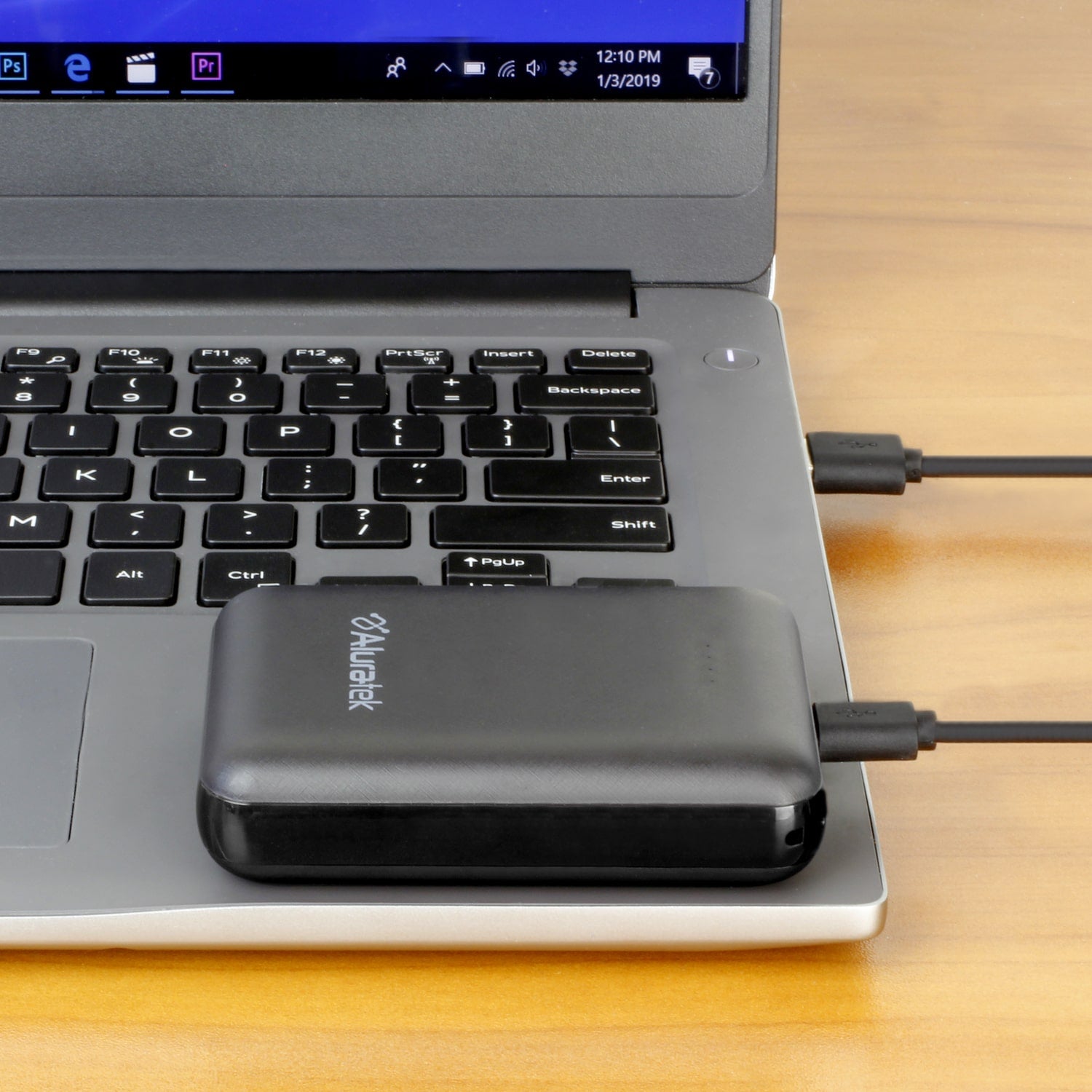 Aluratek portable 10k power bank charging