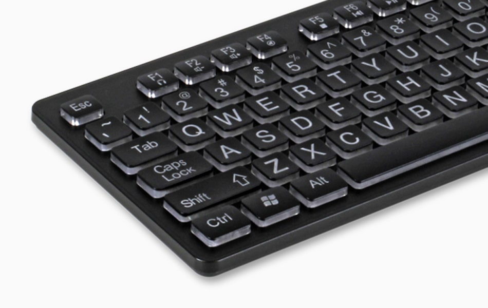 Aluratek tri-color LED keyboard easy to read