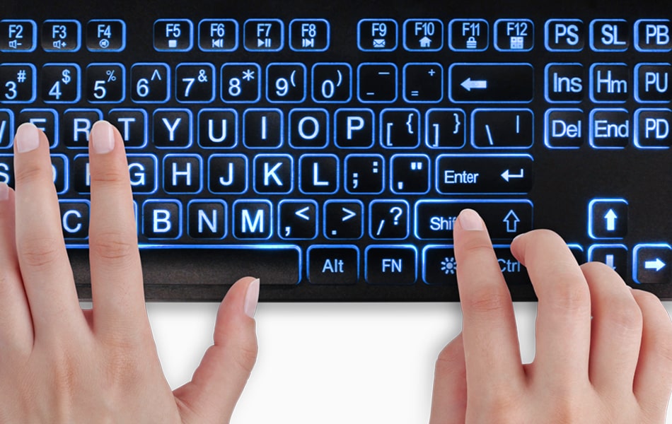 Aluratek tri-color LED keyboard quick access keys