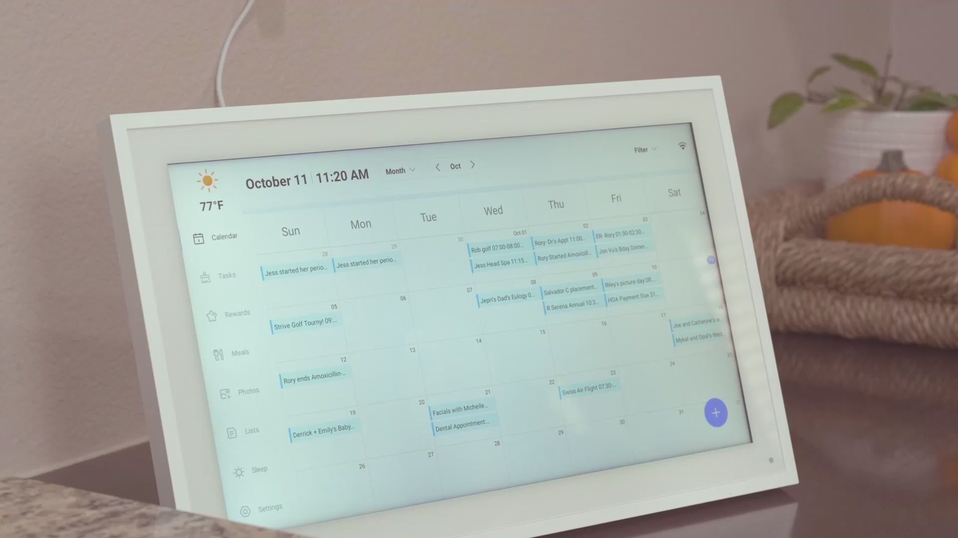 Load video: smart calendar frame