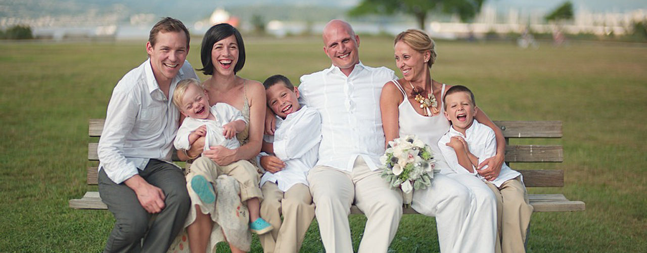 Taking the Perfect Family Photo on a bench