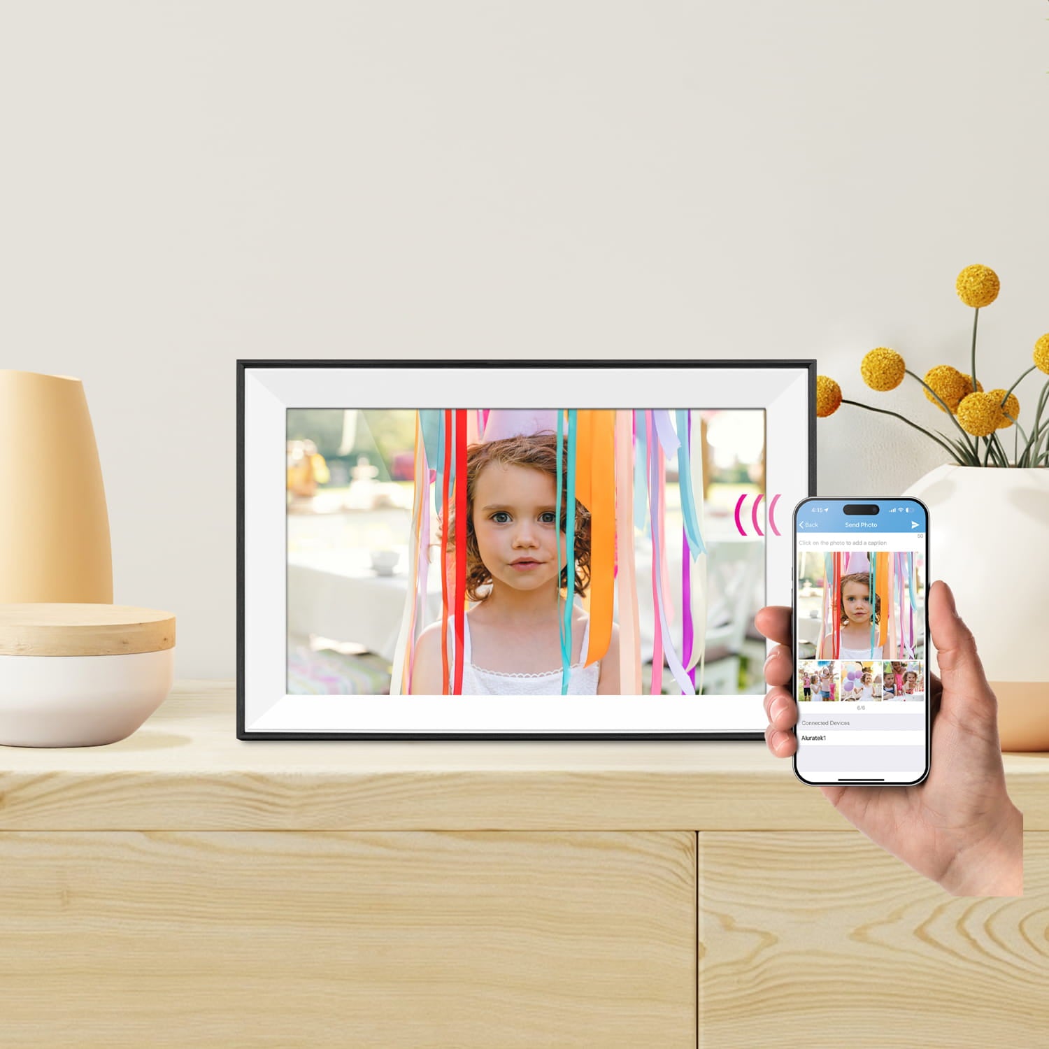 10.1" WiFi Digital Photo Frame with Touchscreen IPS LCD Display and 16GB Built-in Memory
