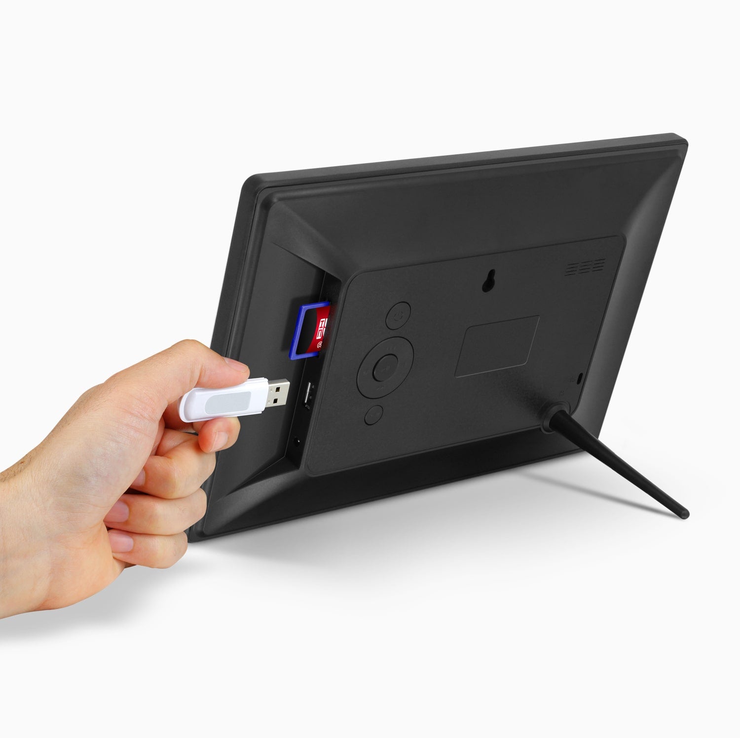 Aluratek 7inch Digital Photo Frame with Automatic Slideshow back Angle