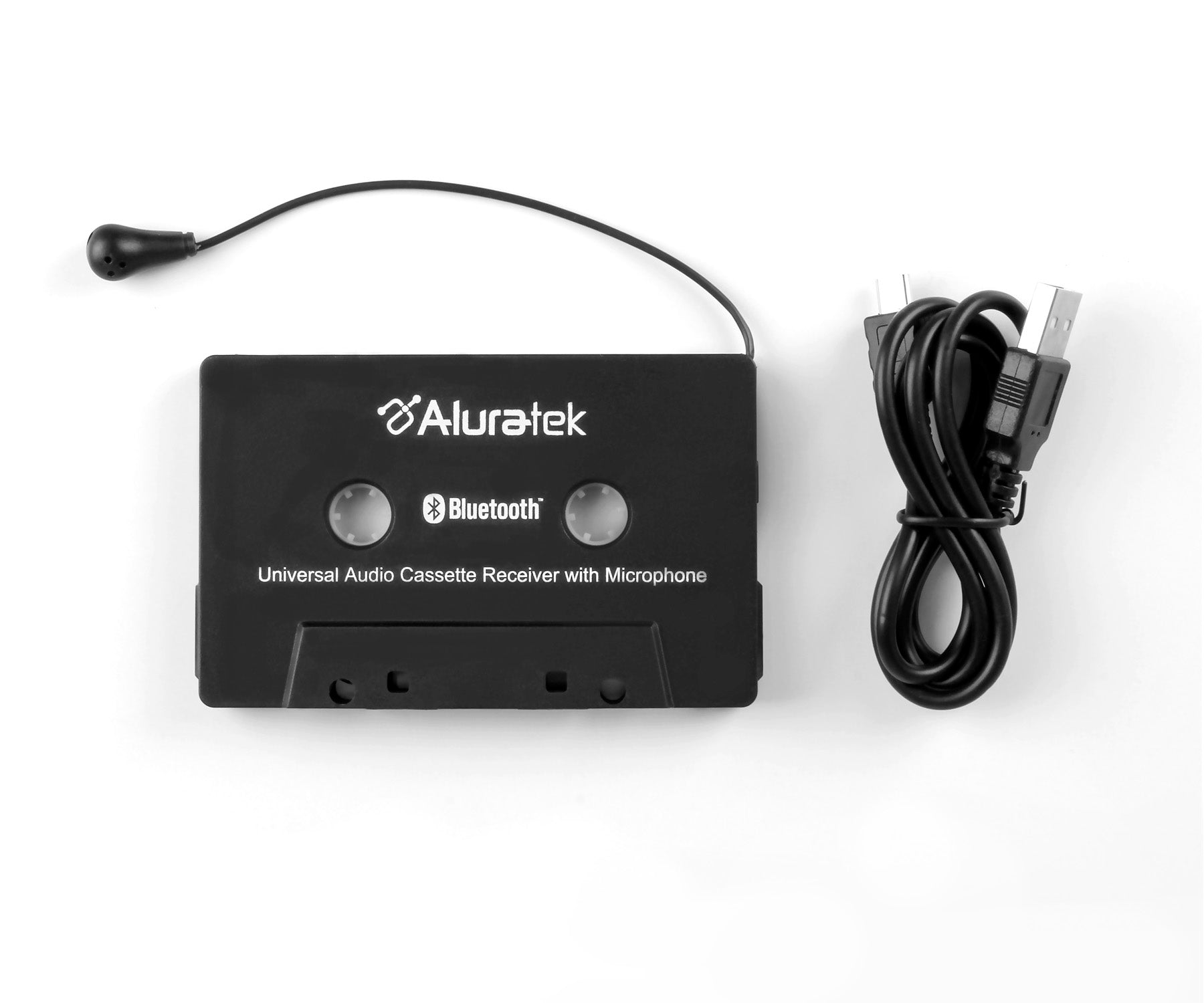 Universal Bluetooth Audio Cassette Receiver with Microphone Aluratek