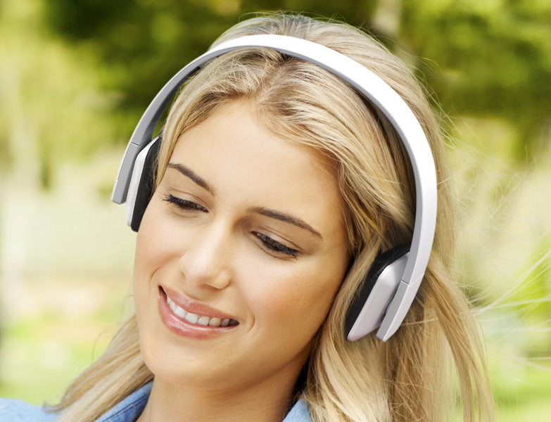 Bluetooth Wireless Stereo Headphones White Aluratek
