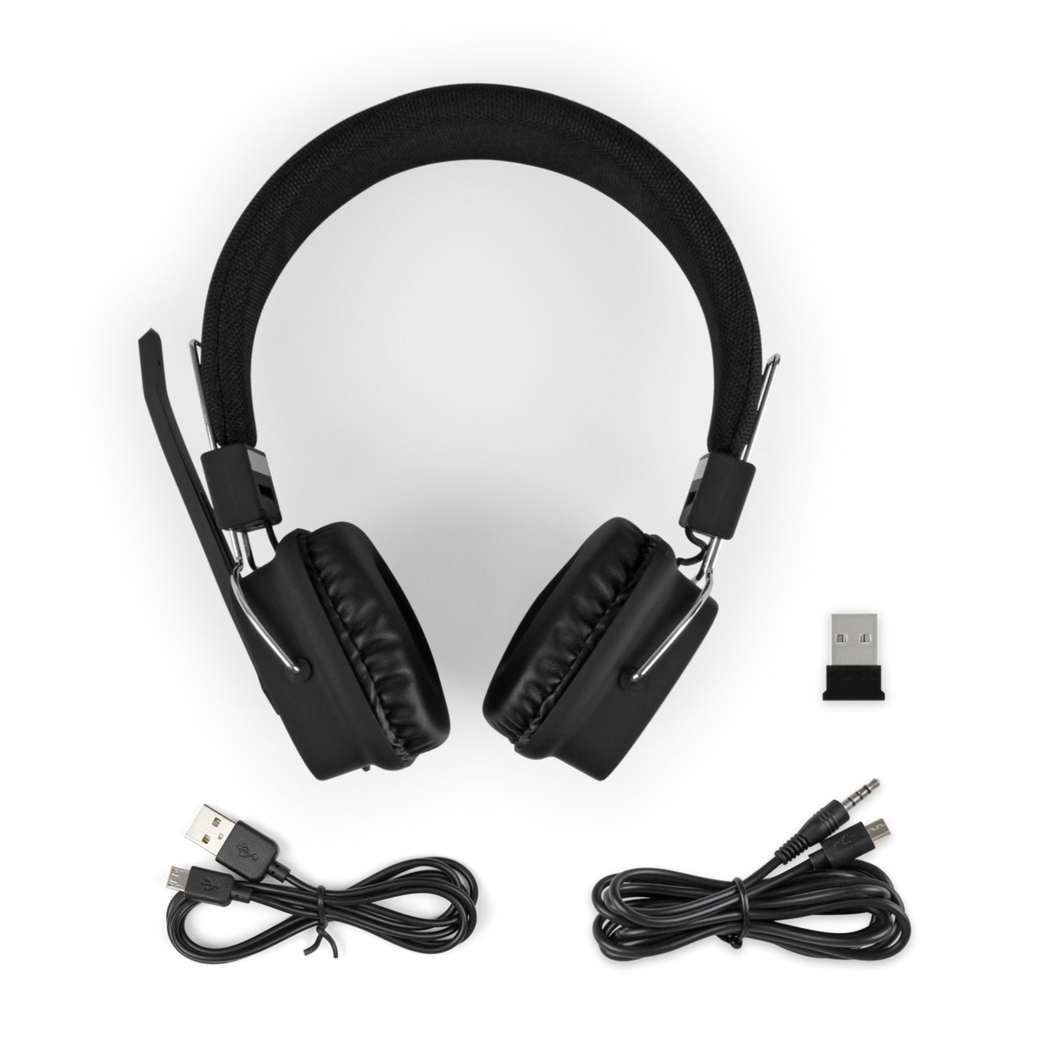 Bluetooth Wireless Stereo Headset with Boom Microphone and Bluetooth D