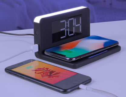 Qi Wireless Charging Alarm Clock with Nightlight