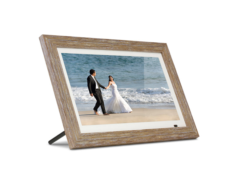 13.3" Distressed Wood Digital Photo Frame with Interchangeable Frames
