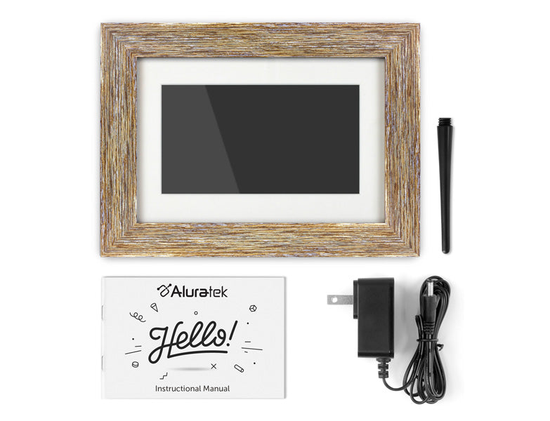 7" Distressed Wood Digital Photo Frame with Automatic Slideshow