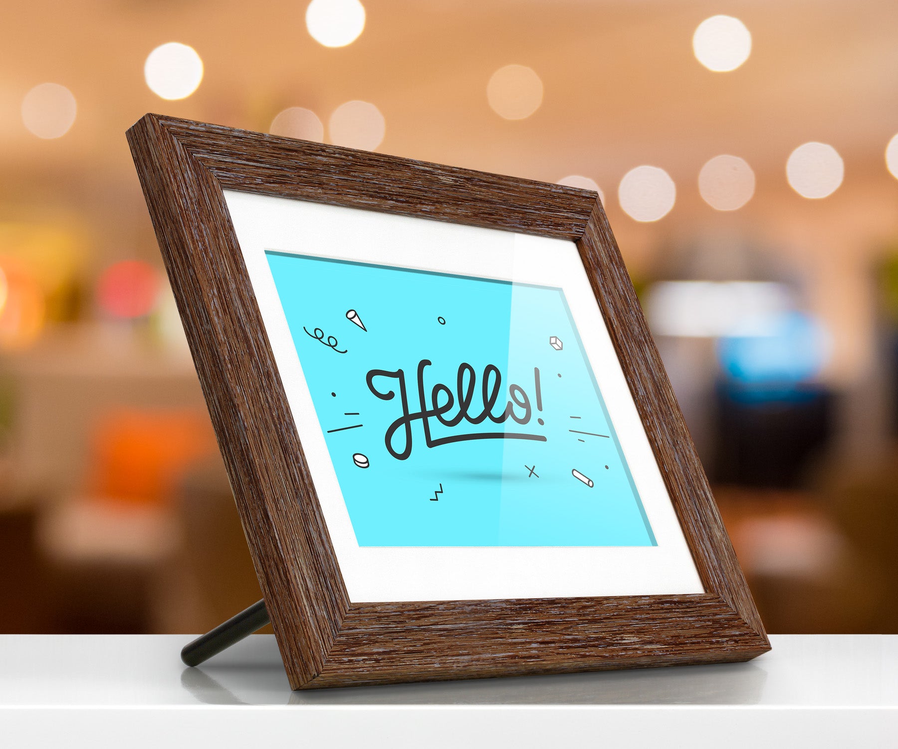 Distressed Wood Digital Photo Frame with Automatic Slideshow - 8 inch