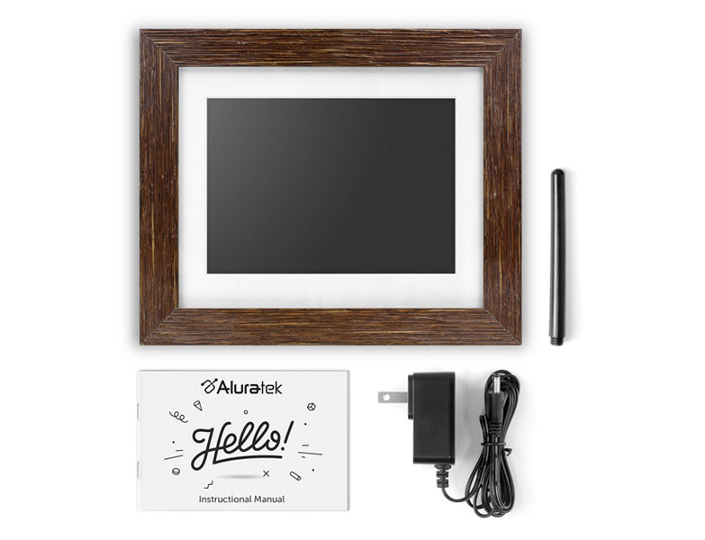 8" Distressed Wood Digital Photo Frame with Automatic Slideshow