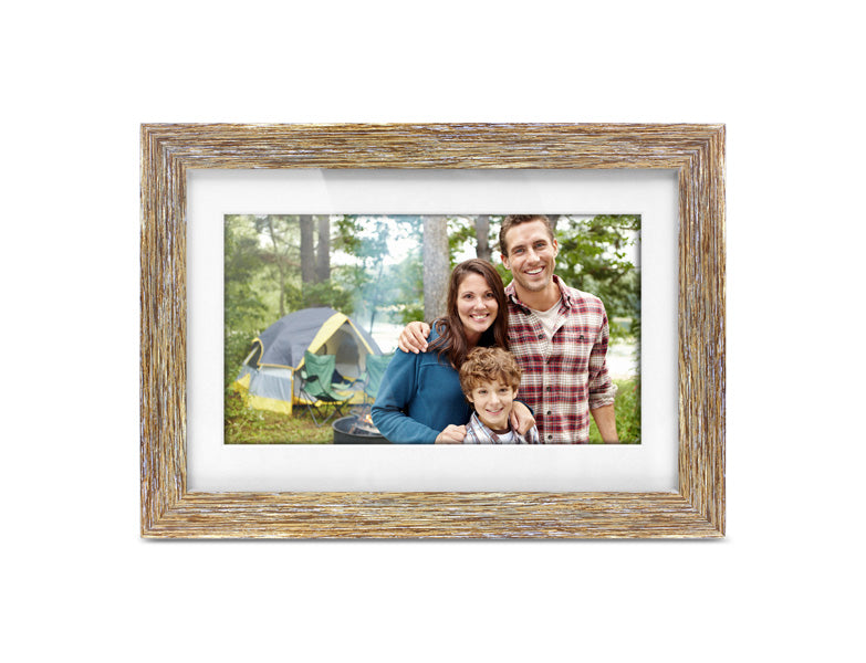 10" Distressed Wood Digital Photo Frame with Automatic Slideshow