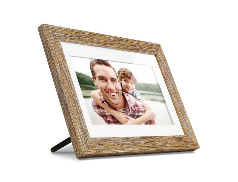10" Distressed Wood Digital Photo Frame with Automatic Slideshow