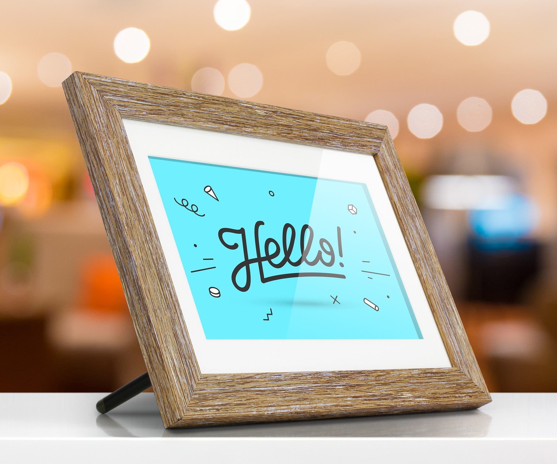 Distressed Wood Digital Photo Frame with Automatic Slideshow - 10 inch