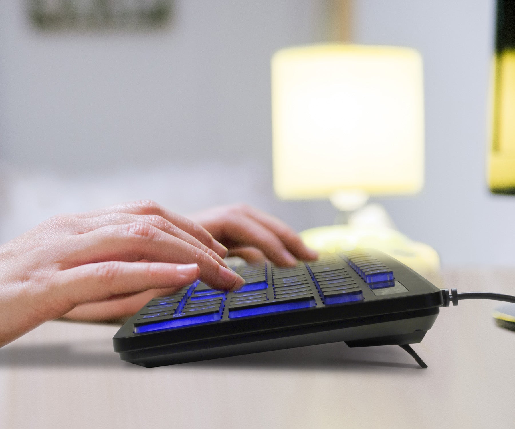 Large Print Tri-color LED Backlight Illuminated Keyboard