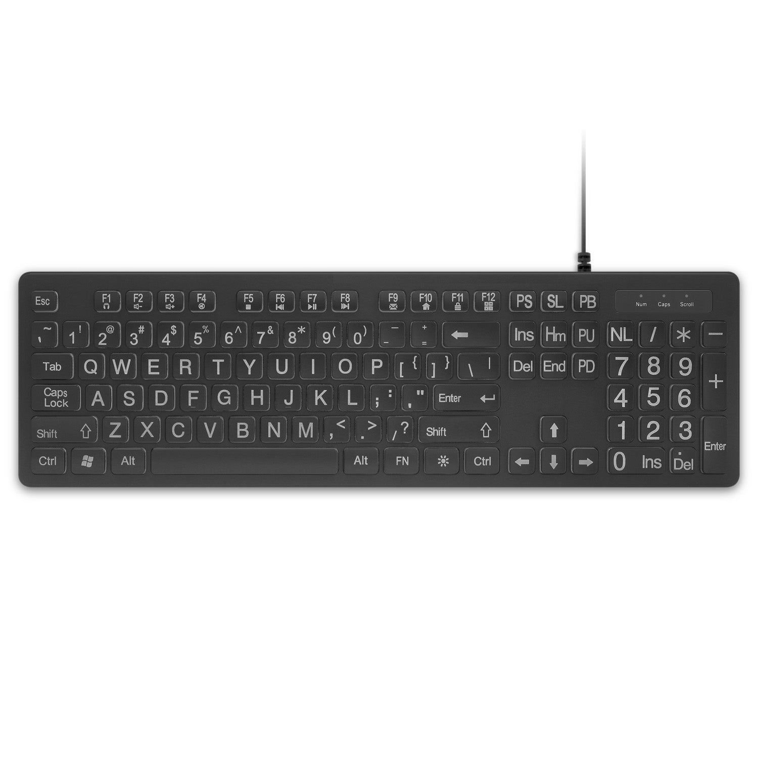 Large Print Tri-color LED Backlight Illuminated Keyboard