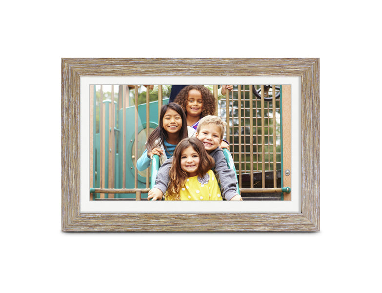 13.3" Distressed Wood WiFi Digital Photo Frame