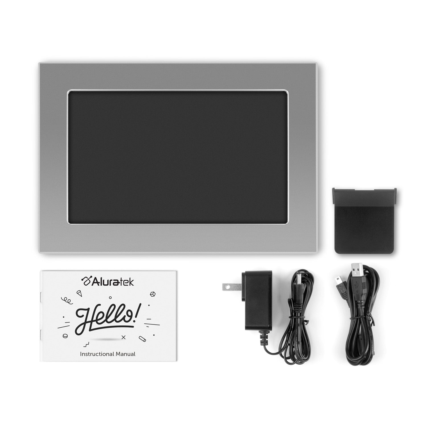 Silver WiFi Digital Photo Frame with Touchscreen IPS LCD Display and 1