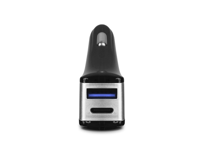 2-Port USB Car Charger with Type-C and Quick Charge 3.0