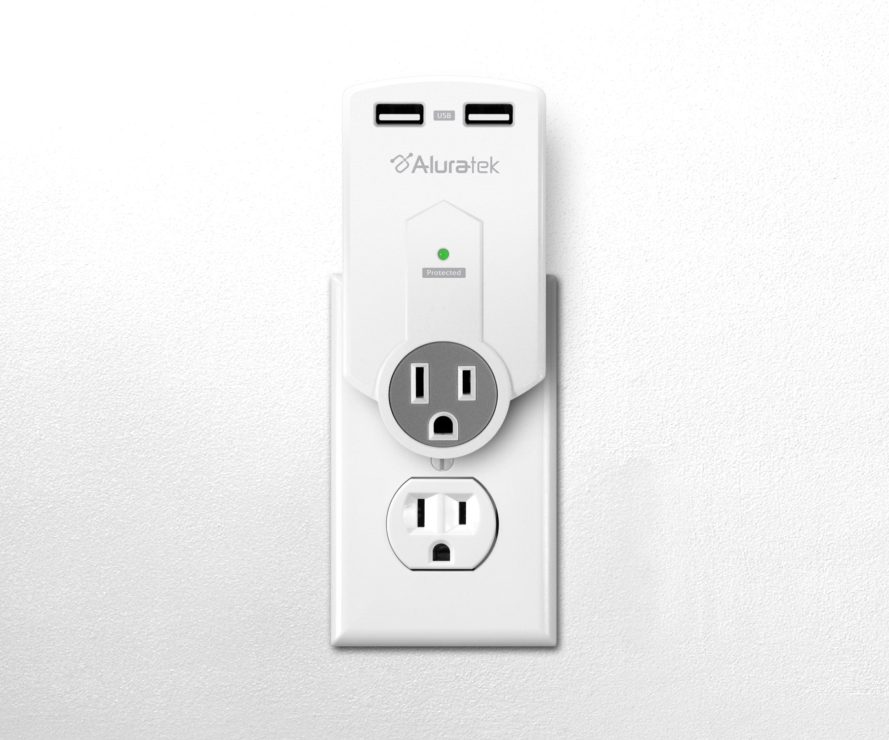 Mini Surge Dual USB Charging Station Aluratek