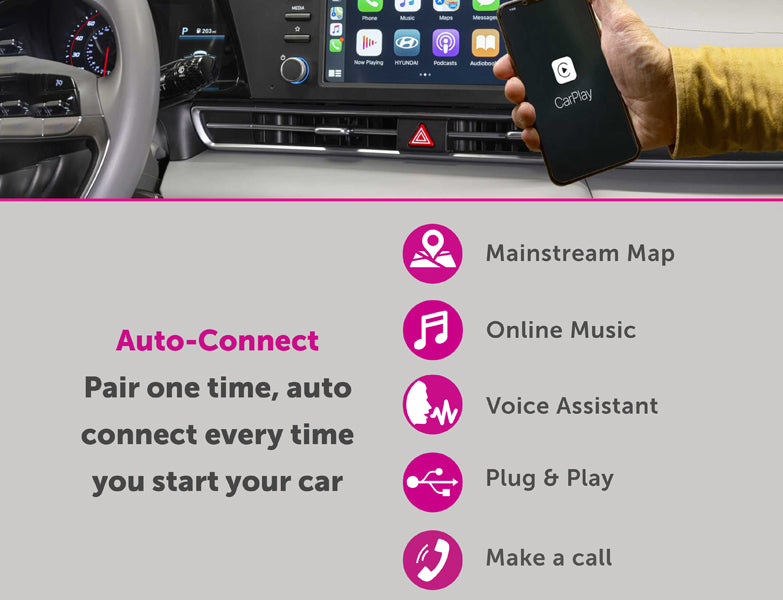 Auto-connect
Pair one time, auto connect every time you start your car