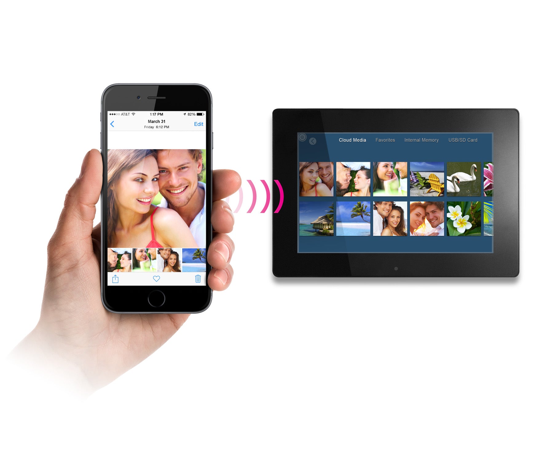WiFi Digital Photo Frame with Touchscreen IPS LCD Display and 8GB Buil