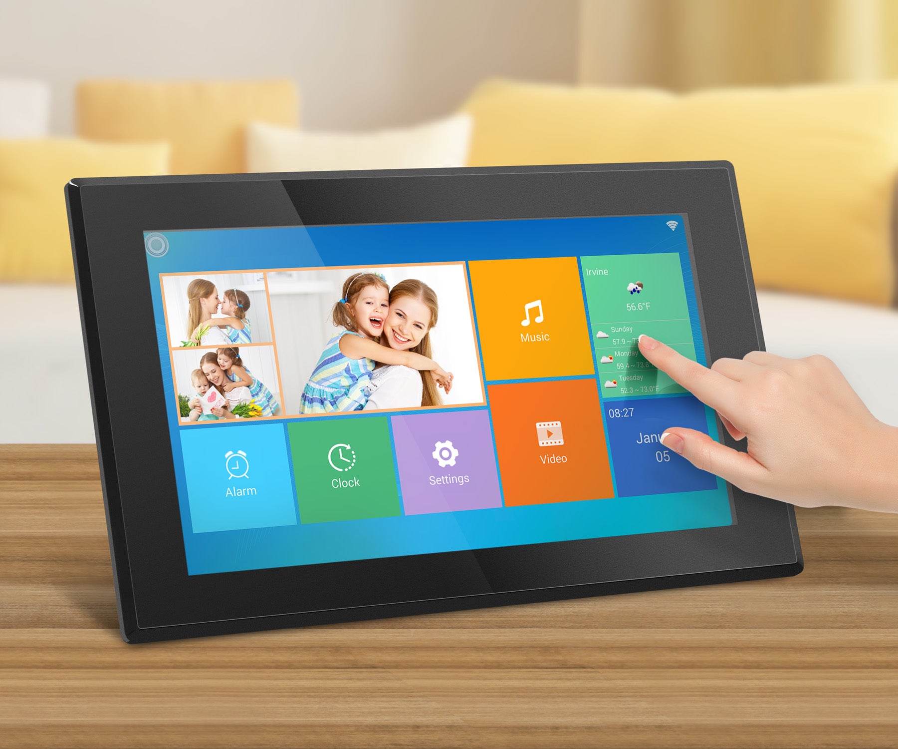 WiFi Digital Photo Frame with Touchscreen IPS LCD Display and 16GB Bui