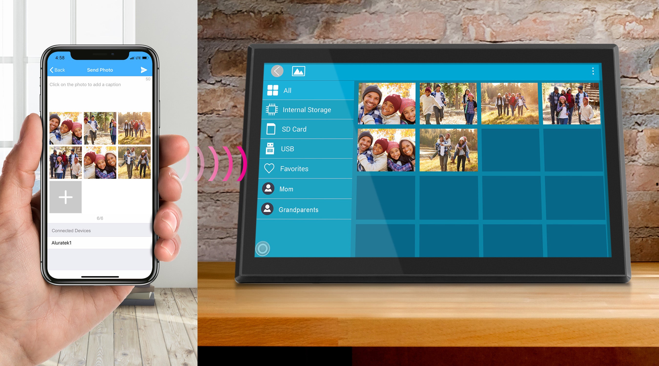 WiFi Touchscreen Digital Photo Frames Aluratek