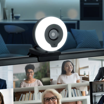 Aluratek 2K HD Ring Light Webcam with Tripod Top Angle monitor