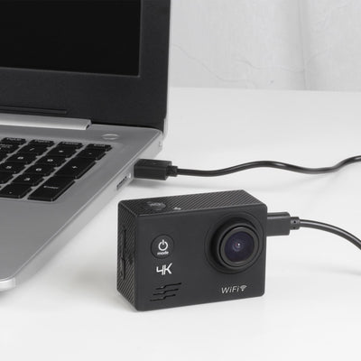 Aluratek 4K Wi-Fi Sports Action Camera charging