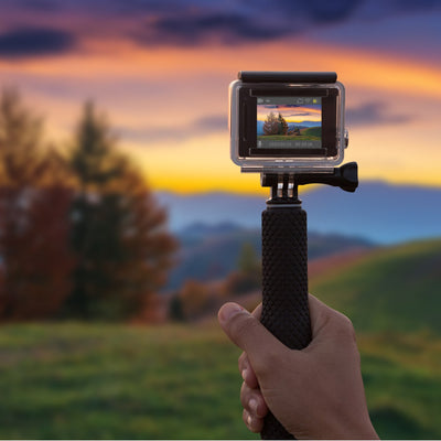 Aluratek 4K Wi-Fi Sports Action Camera lifestyle tripod